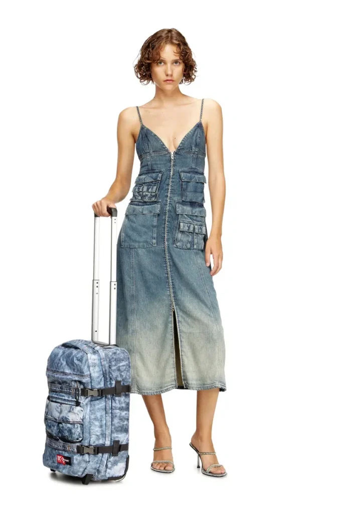 Diesel Transit’r S kabinväska i trompe l’oeil-denim Diesel Transit’r S kabinväska i trompe l’oeil-denim