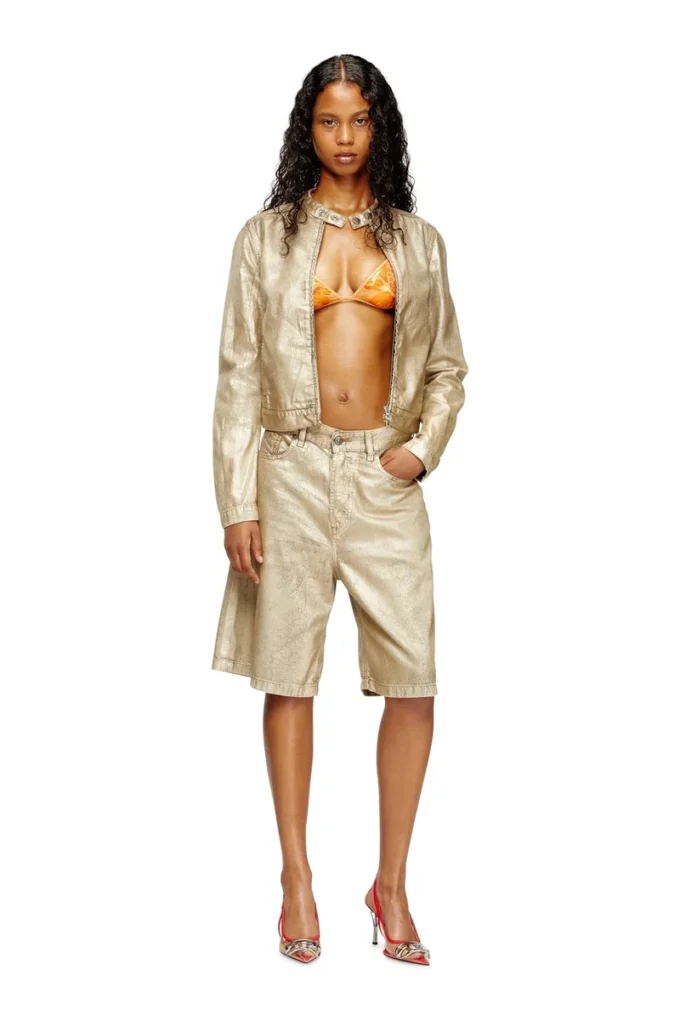 dile_luna shorts Shorts i slitna metallic-jeans