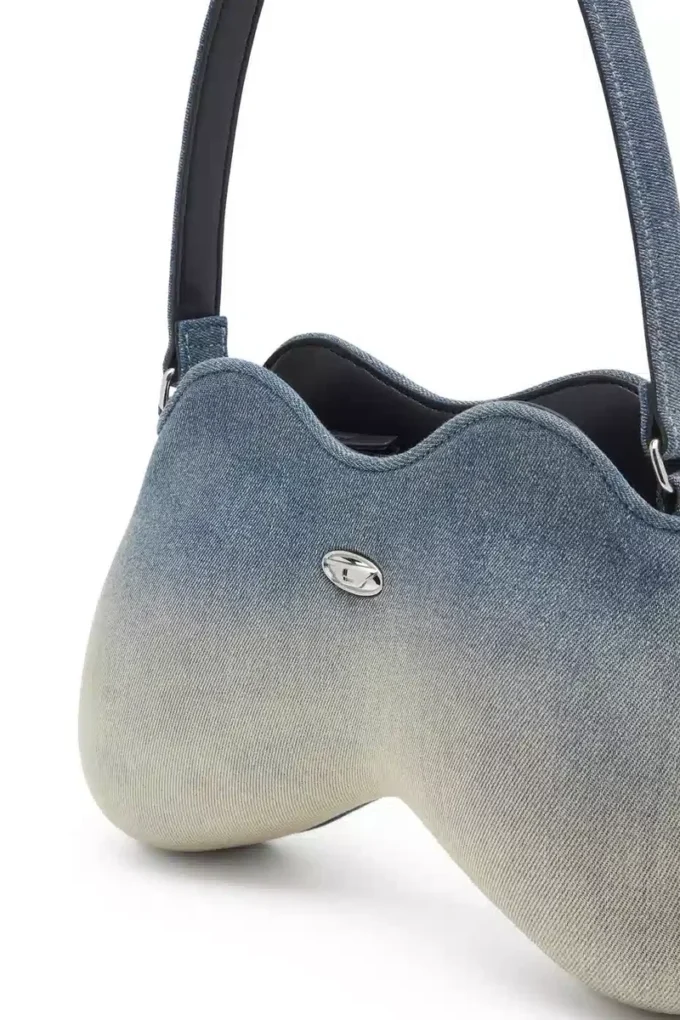 double-d shoulder Double-D-Shoulder väska i solariserad denim double-d shoulder Double-D-Shoulder väska i solariserad denim