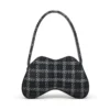 double-d shoulder Double-D-Shoulder-väska med hundtandsmönster double-d shoulder Double-D-Shoulder-väska med hundtandsmönster