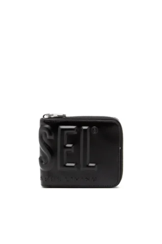 dsl 3d- bi fold coin zip xs Läderplånbok med dragkedja och präglat logo