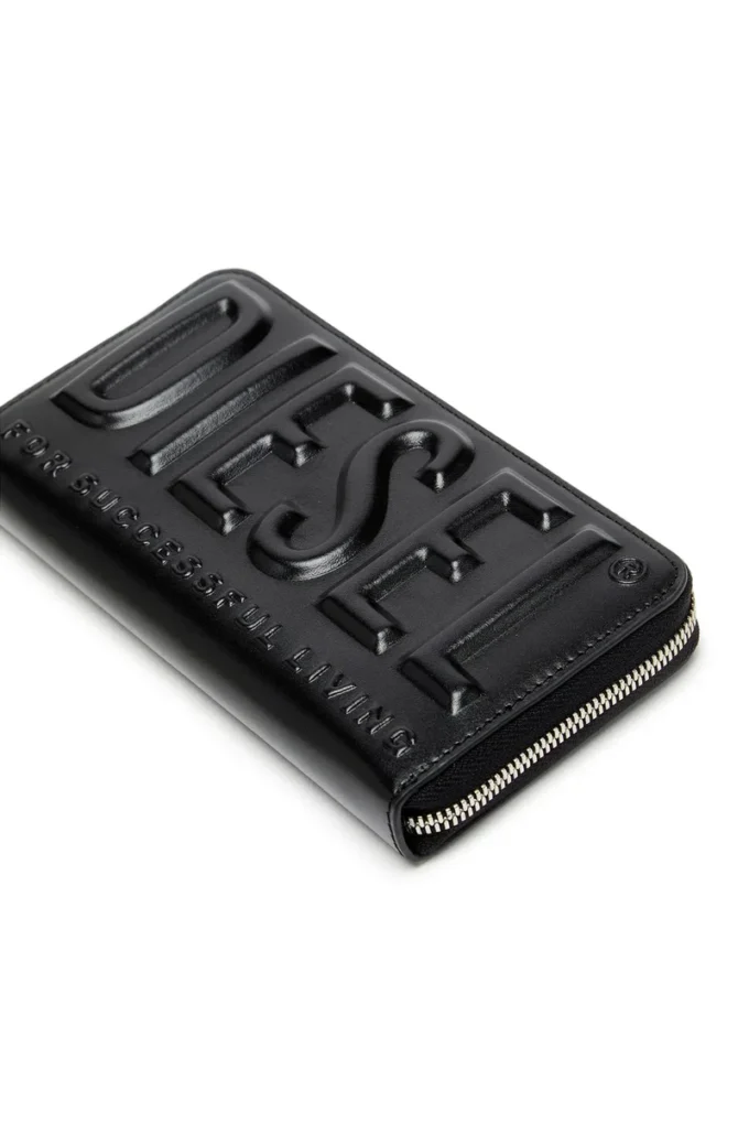 dsl 3d -continental zip l Lång plånbok med dragkedja i läder med logotypmönster dsl 3d -continental zip l Lång plånbok med dragkedja i läder med logotypmönster
