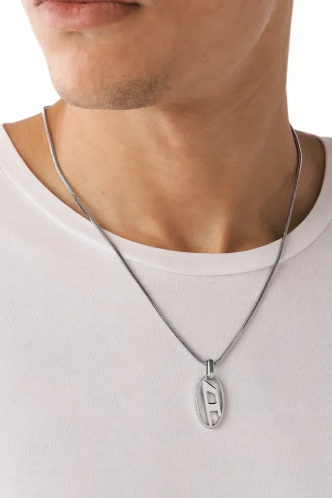 dx1342 Halsband med hänge i rostfritt stål