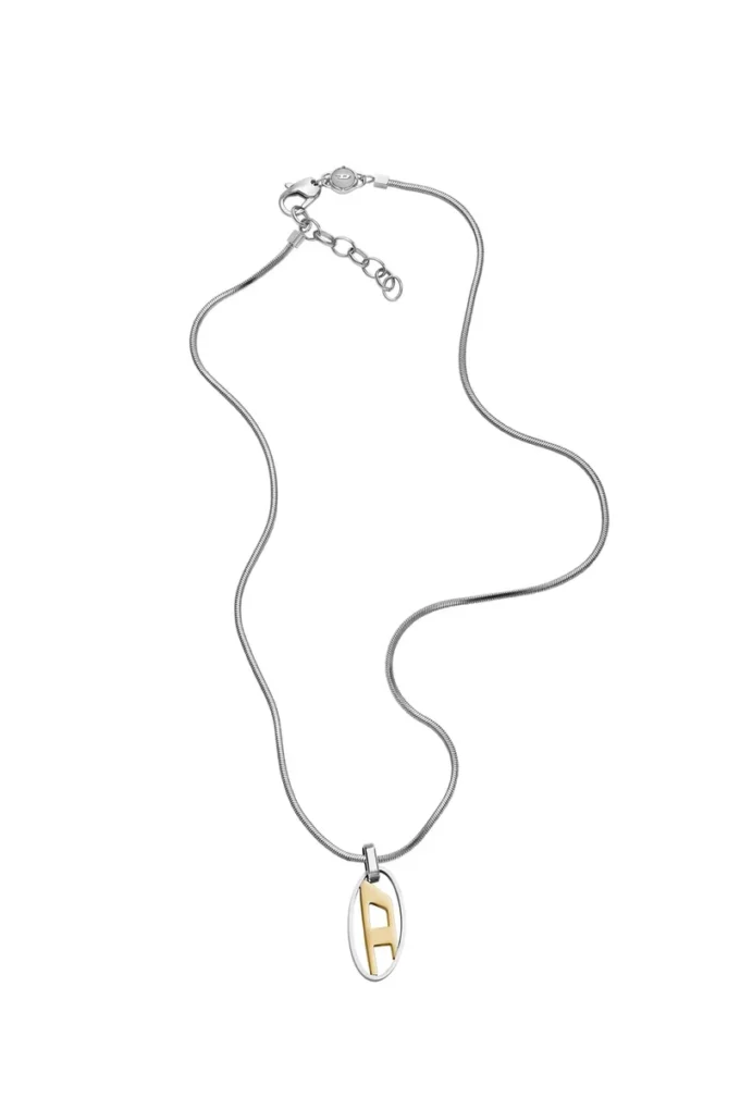 dx1421 Tvåfärgat halsband i rostfritt stål