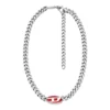 dx1446 Halsband med kedja i röd emalj dx1446 Halsband med kedja i röd emalj