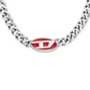 dx1446 Halsband med kedja i röd emalj dx1446 Halsband med kedja i röd emalj