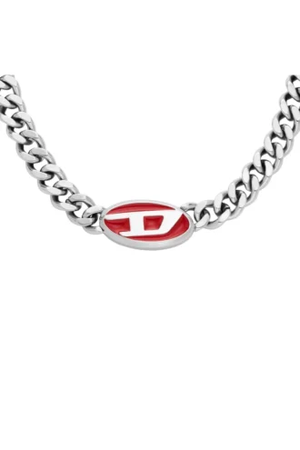 dx1446 Halsband med kedja i röd emalj