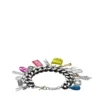 dx1524 jewel Svart armband i rostfritt stål med charmkedja