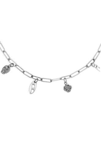 dx1605040 Halsband i rostfritt stål med berlocker