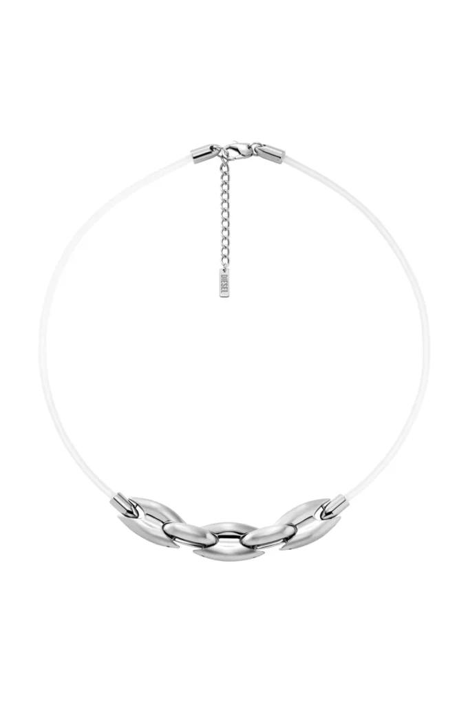 dx1615040 Halsband i rostfritt stål och silikon med Metamorph-kedja dx1615040 Halsband i rostfritt stål och silikon med Metamorph-kedja