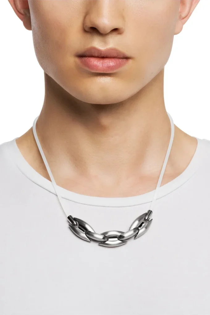 dx1615040 Halsband i rostfritt stål och silikon med Metamorph-kedja dx1615040 Halsband i rostfritt stål och silikon med Metamorph-kedja