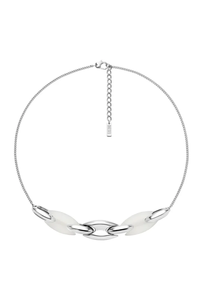 dx1616040 Halsband i rostfritt stål och silikon med metamorfkedja