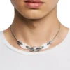 dx1616040 Halsband i rostfritt stål och silikon med metamorfkedja