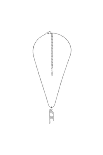 dx1624040 smycken Halsband i rostfritt stål med glittrande hänge