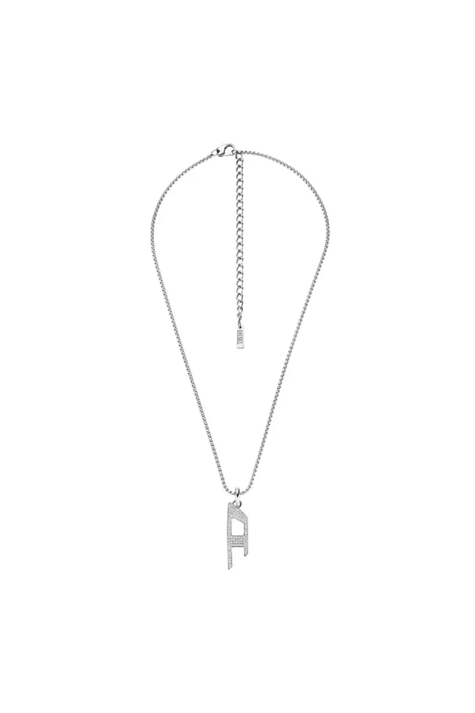 dx1624040 smycken Halsband i rostfritt stål med glittrande hänge