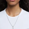 dx1624040 smycken Halsband i rostfritt stål med glittrande hänge