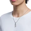 dx1624040 smycken Halsband i rostfritt stål med glittrande hänge