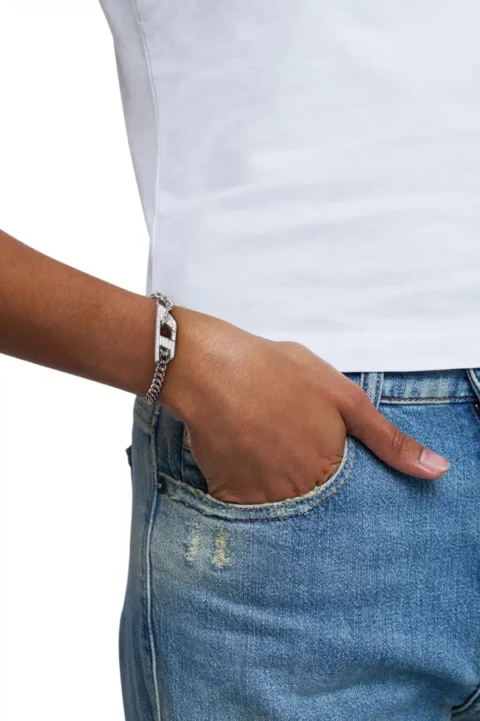 dx1627040 smycken Armband i rostfritt stål med glittrande kedja
