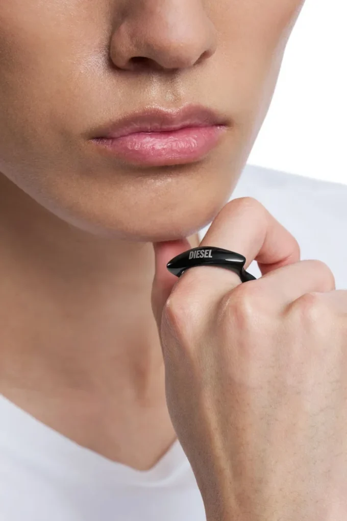 dx1632001 smycken Svart ring i rostfritt stål