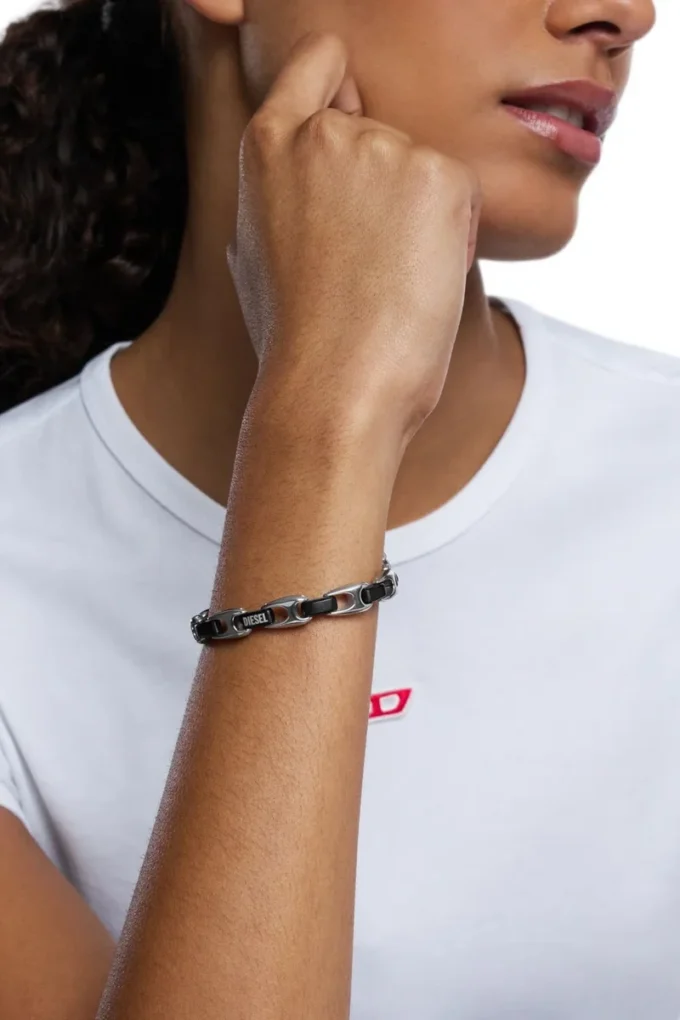 dx1634931 smycken Tvåfärgat armband i rostfritt stål