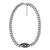 dx1635931 smycken Tvåfärgat halsband i rostfritt stål