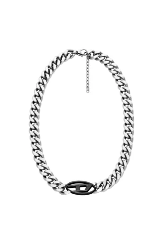 dx1635931 smycken Tvåfärgat halsband i rostfritt stål