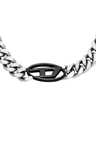 dx1635931 smycken Tvåfärgat halsband i rostfritt stål