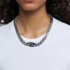 dx1635931 smycken Tvåfärgat halsband i rostfritt stål
