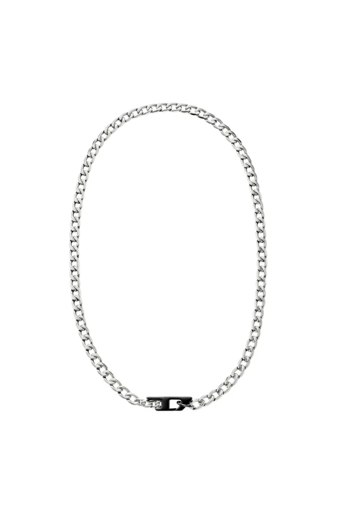dx1636931 smycken Tvåfärgat halsband i rostfritt stål
