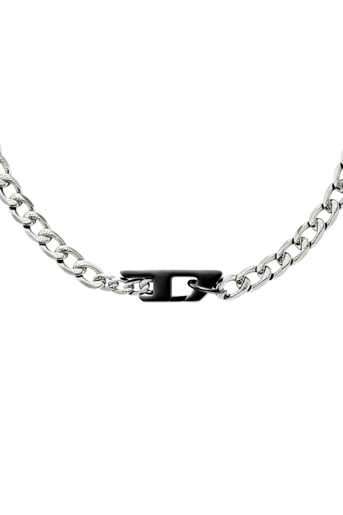 dx1636931 smycken Tvåfärgat halsband i rostfritt stål