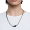 dx1636931 smycken Tvåfärgat halsband i rostfritt stål