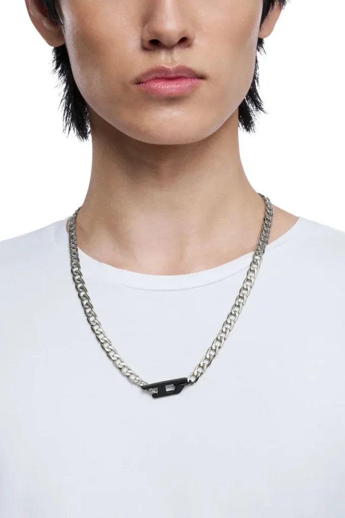 dx1636931 smycken Tvåfärgat halsband i rostfritt stål