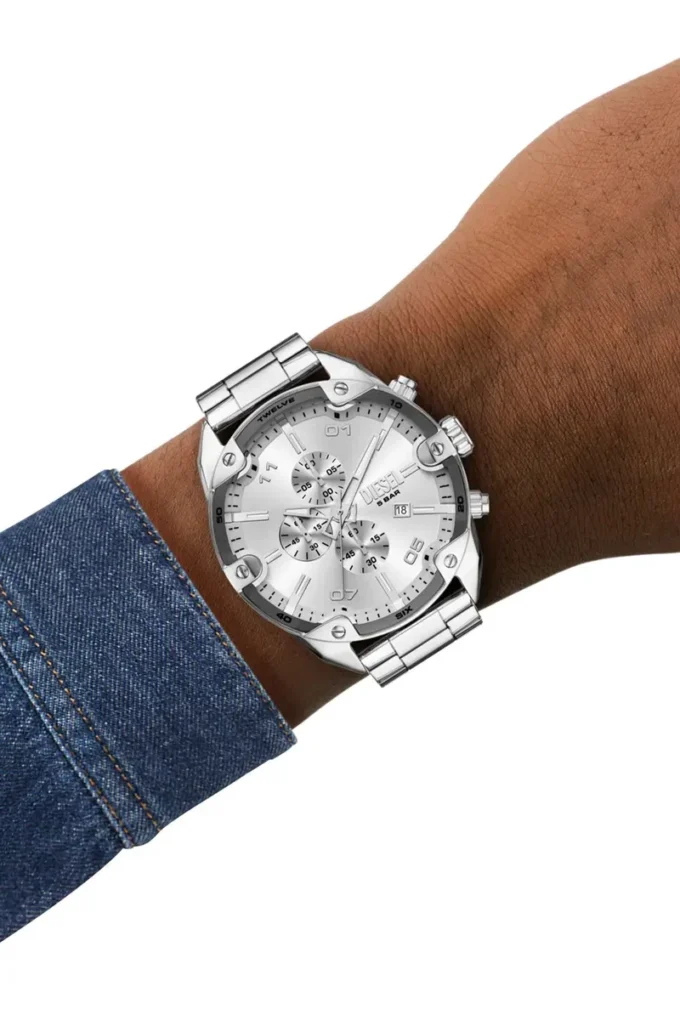 dz4677 Diesel Spiked Chronograph rostfritt stålklocka