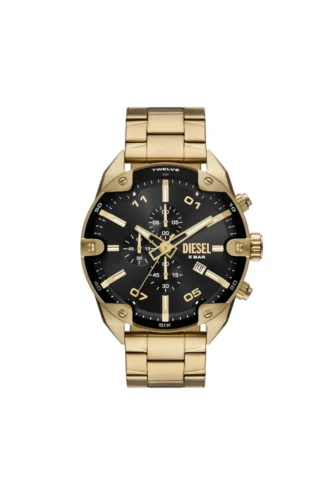 dz4678 Diesel Spiked Chronograph guldfärgad rostfri stålklocka