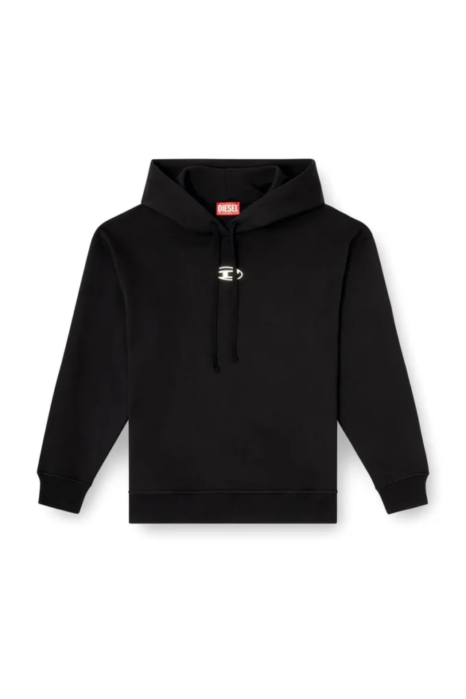 f-buxt-hood-od Hoodie med Oval D-logotyp i metalleffekt
