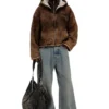 f-ella Acid-wash hoodie med dragkedja och teddyfoder f-ella Acid-wash hoodie med dragkedja och teddyfoder