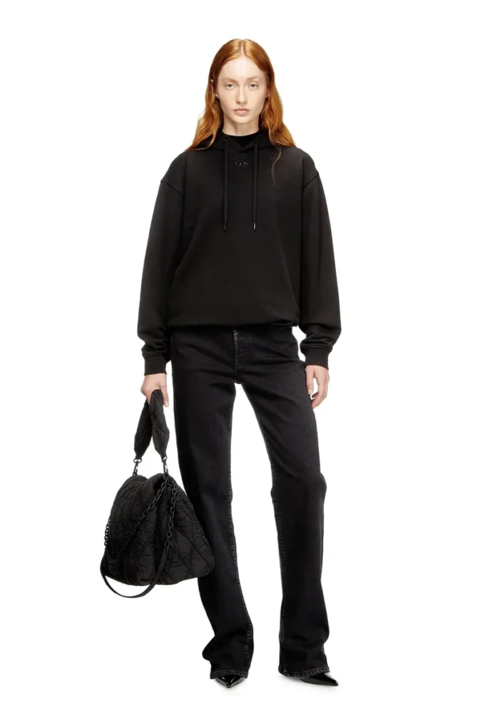 f-normy-hood-od Hoodie i bomull med Oval D-logotyp