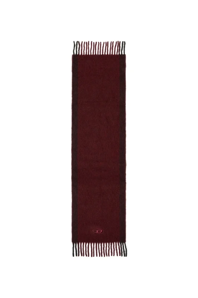 fr-s-olid Jacquard-ullhalsduk i vinrött