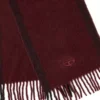 fr-s-olid Jacquard-ullhalsduk i vinrött