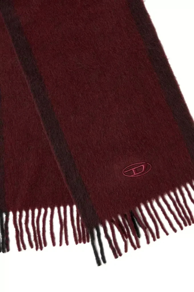 fr-s-olid Jacquard-ullhalsduk i vinrött