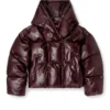 fr-w-illey Pufferjacka med huva i burgundy, tillverkad i belagt tyg fr-w-illey Pufferjacka med huva i burgundy, tillverkad i belagt tyg