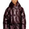 fr-w-illey Pufferjacka med huva i burgundy, tillverkad i belagt tyg fr-w-illey Pufferjacka med huva i burgundy, tillverkad i belagt tyg