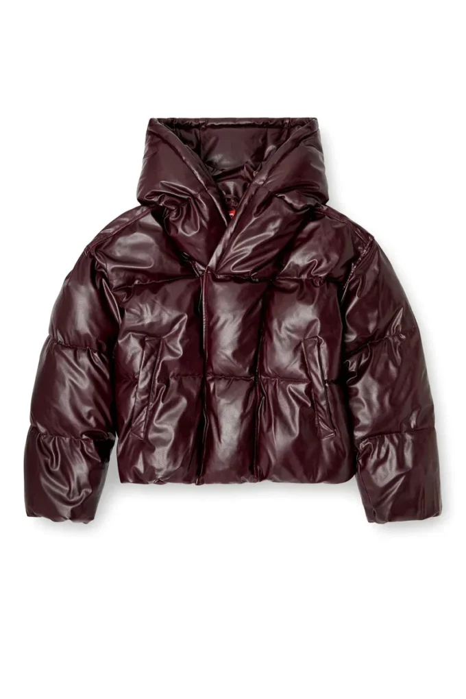 fr-w-myley Pufferjacka med huva i burgundy