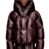 fr-w-myley Pufferjacka med huva i burgundy