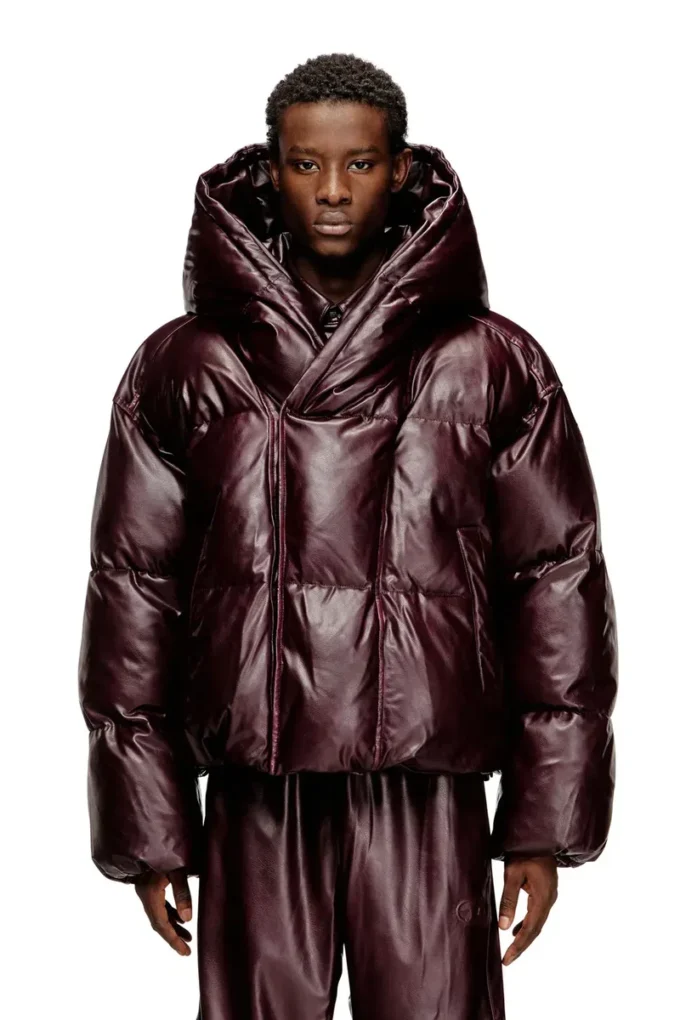 fr-w-myley Pufferjacka med huva i burgundy
