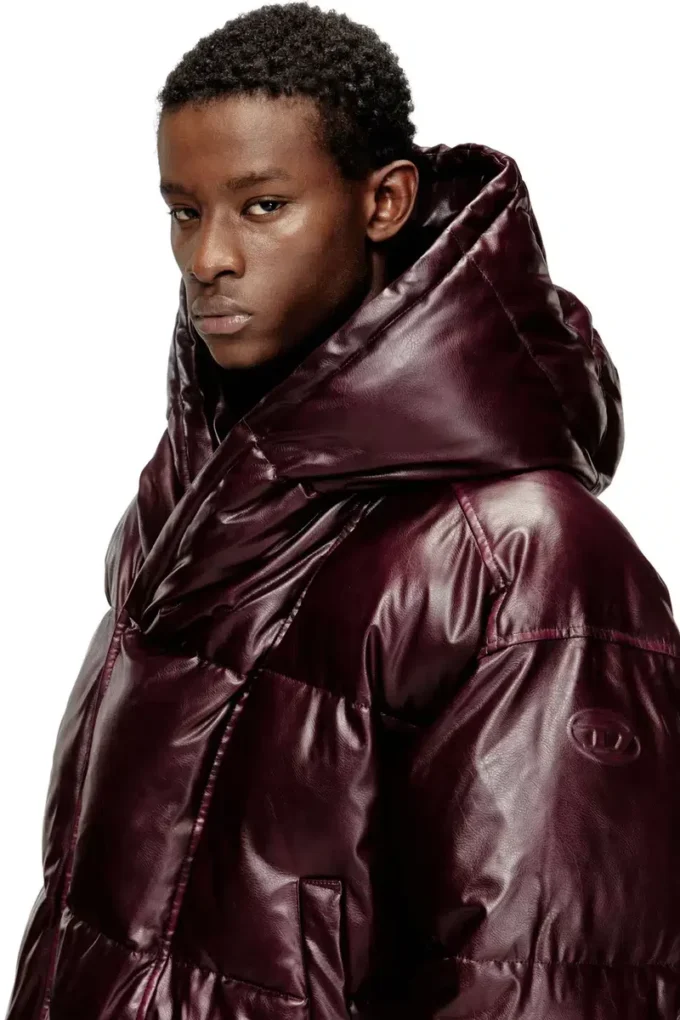 fr-w-myley Pufferjacka med huva i burgundy