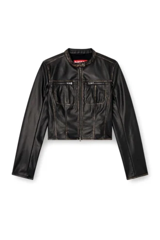 g-lobe Kort bikerjacka i slitna look