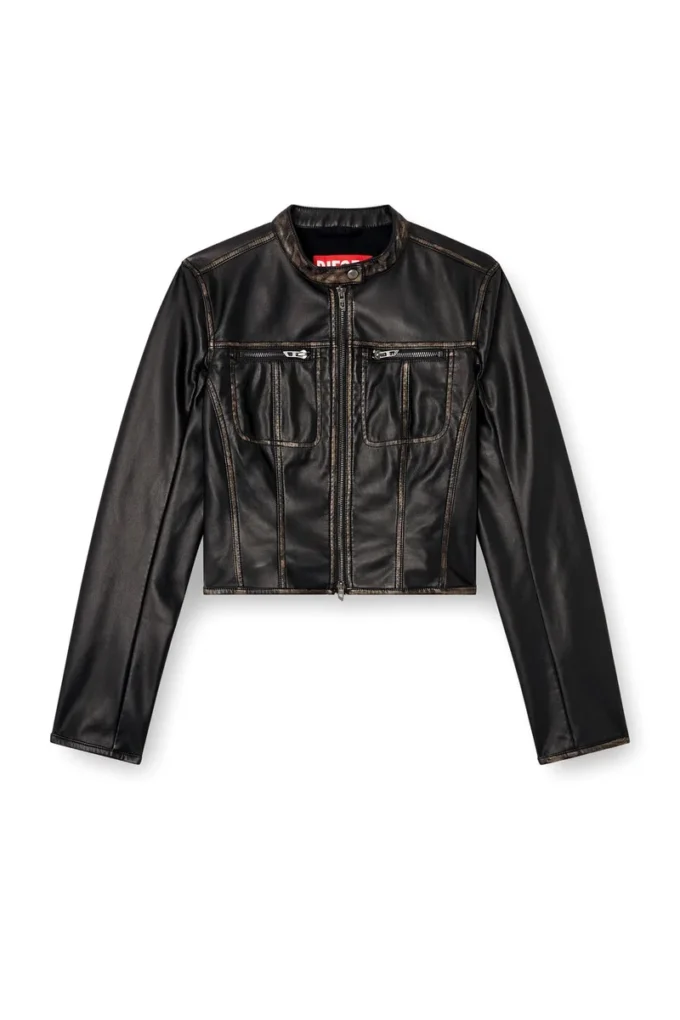 g-lobe Kort bikerjacka i slitna look