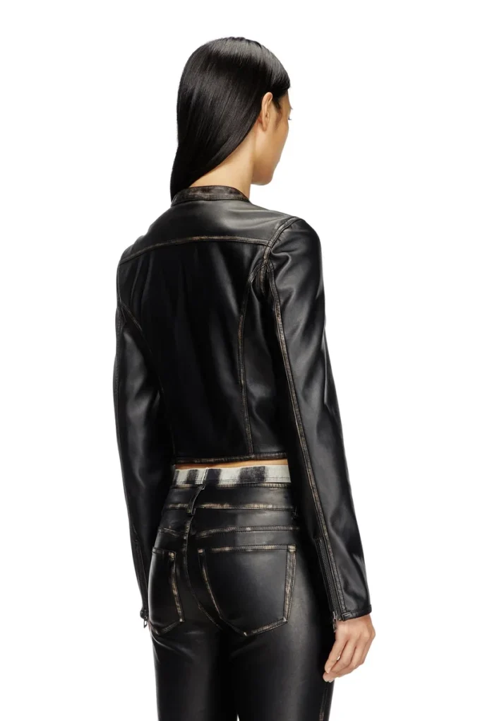 g-lobe Kort bikerjacka i slitna look