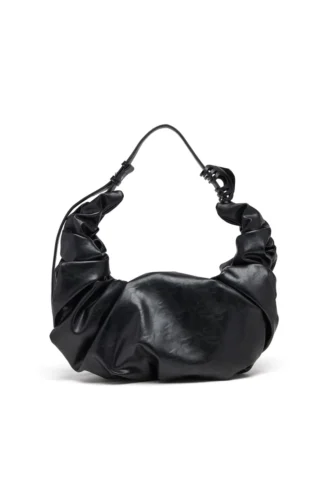 grab-d hobo l Grab-D L-Stor skrynklig hobo-väska i glänsande PU